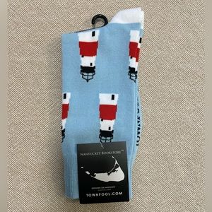 Nantucket Bookstore Townpool Unisex Socks Lighthouse Be Curious Not Judgemental
